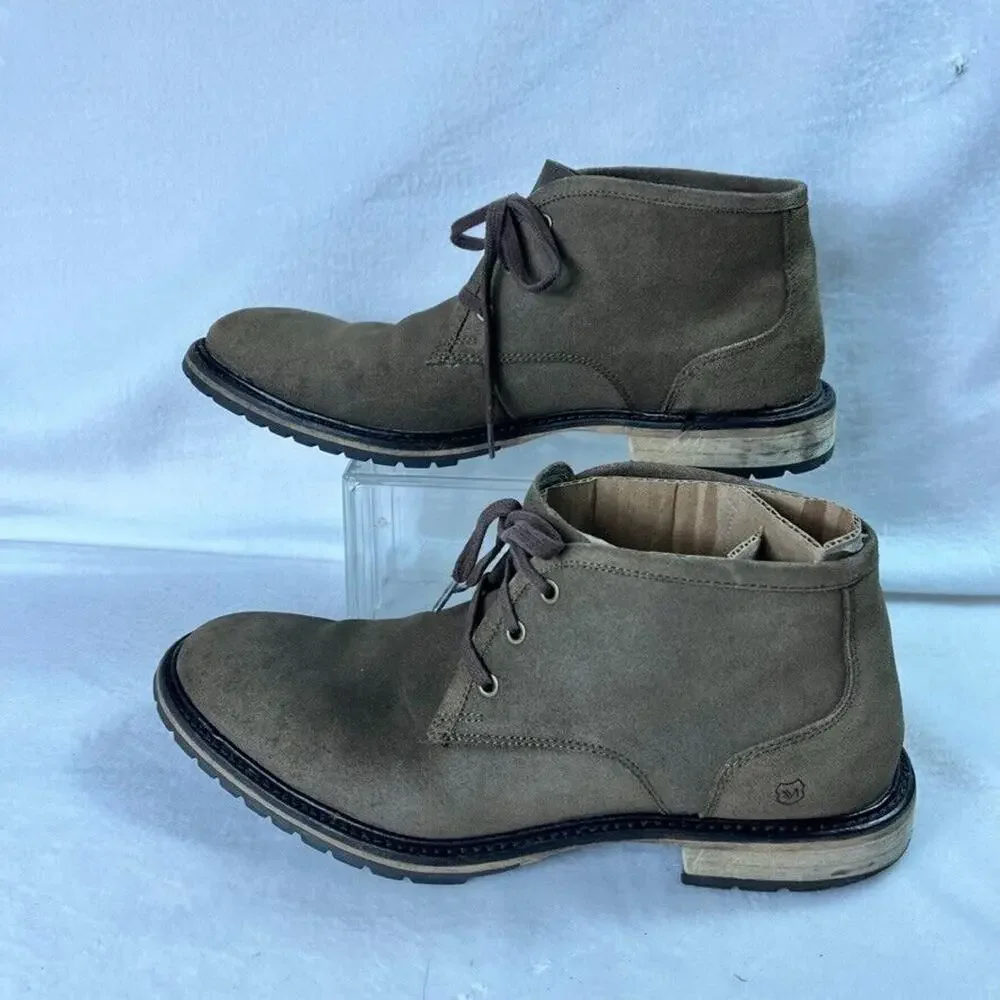 Andrew Marc Chukka Boots Mens 8 Brown Leather Round Toe Lace Up